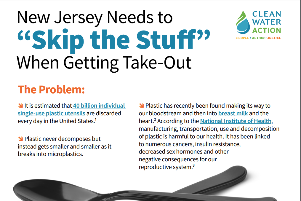 Image of Clean Water Action's Fact Sheet "Skip the Stuff" When Getting Take-out